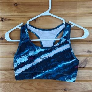 Nike Blue Patterned Sports Bra